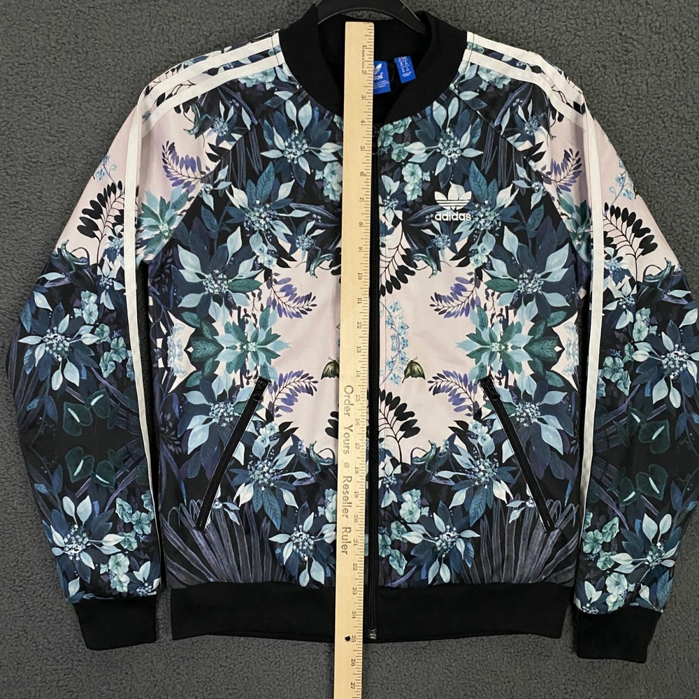 Adidas x Farm Rio Track Jacket Women Small Blue Floral Zip Up Trefoil - Picture 11 of 13
